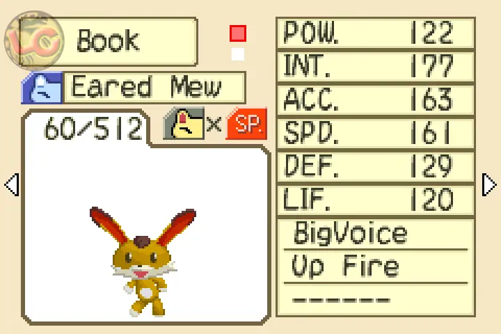 Eared Mew is a Mew main with a subbreed of Special in MRA2