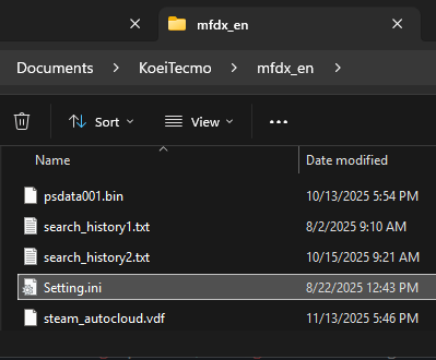 Monster Rancher Settings ini file location