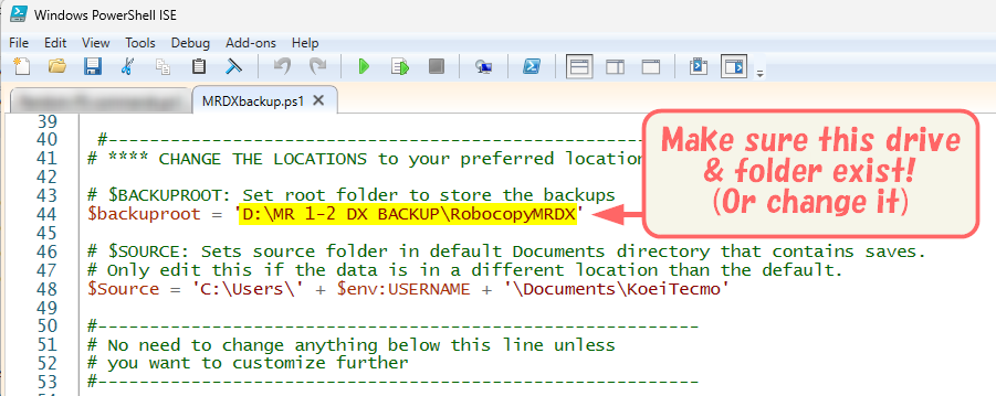 Monster Rancher DX Backup Scripts: Validate save path within PowerShell script.