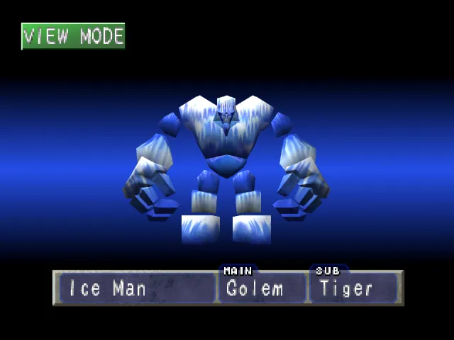 Golem/Tiger (Ice Man) Monster Rancher 1 Golem