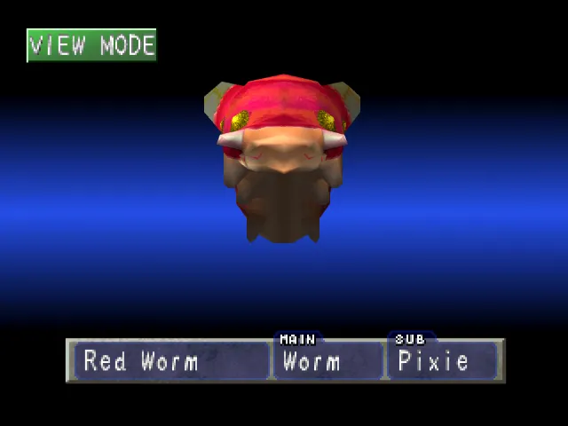Worm/Pixie (Red Worm) Monster Rancher 1 Worm