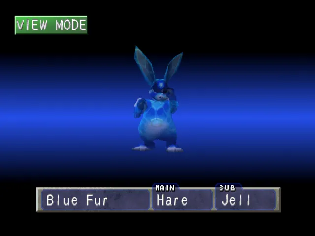 Hare/Jell (Blue Fur) Monster Rancher 1 Hare