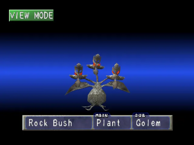 Plant/Golem (Rock Bush) Monster Rancher 1 Plant