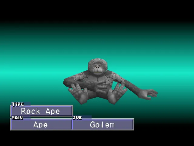 Ape/Golem (Rock Ape) Monster Rancher 2 Ape