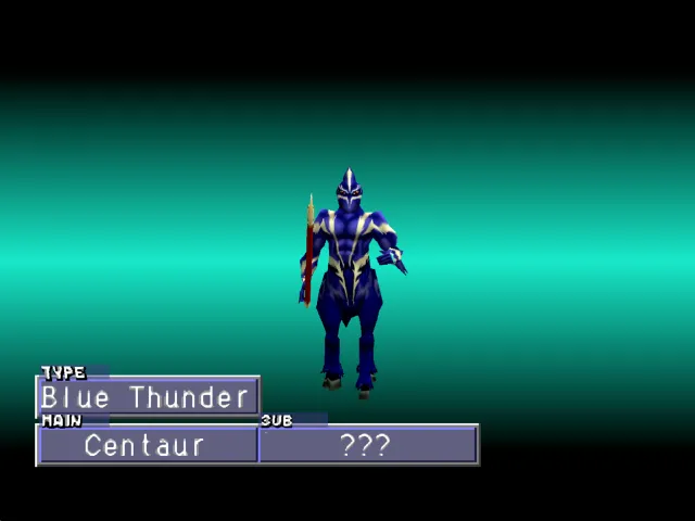 Blue Thunder Monster Rancher 2 Centaur