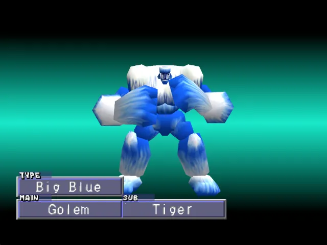 Golem/Tiger (Big Blue) Monster Rancher 2 Golem