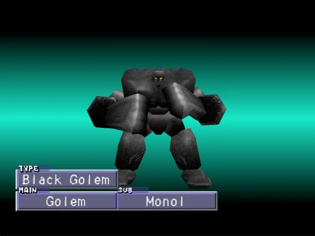 Golem/Monol (Black Golem) Monster Rancher 2 Golem