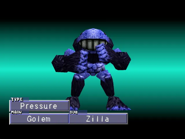 Golem/Zilla (Pressure) Monster Rancher 2 Golem