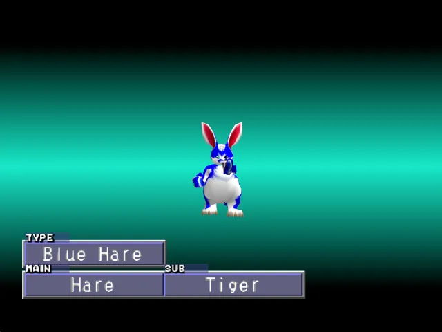 Hare/Tiger (Blue Hare) Monster Rancher 2 Hare