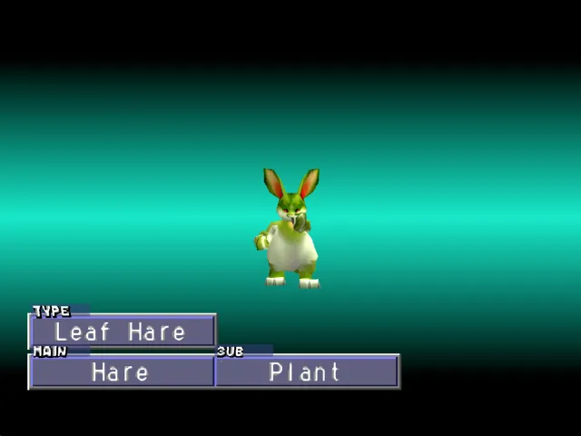 Hare/Plant (Leaf Hare) Monster Rancher 2 Hare