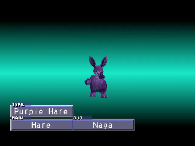 Hare/Naga (Purple Hare) Monster Rancher 2 Hare