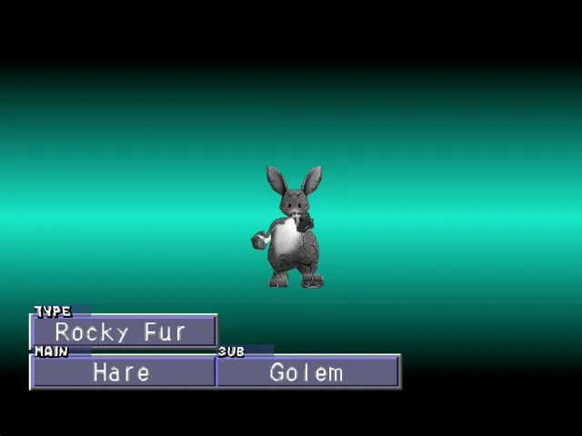 Hare/Golem (Rocky Fur) Monster Rancher 2 Hare