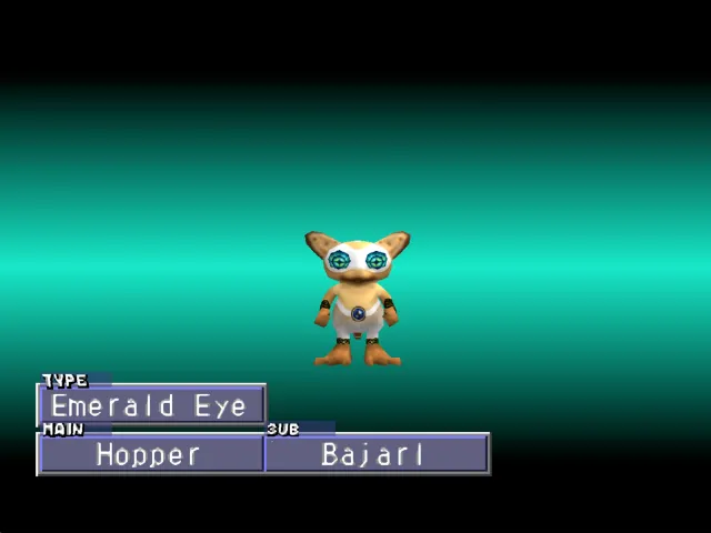 Hopper/Bajarl (Emerald Eye) Monster Rancher 2 Hopper