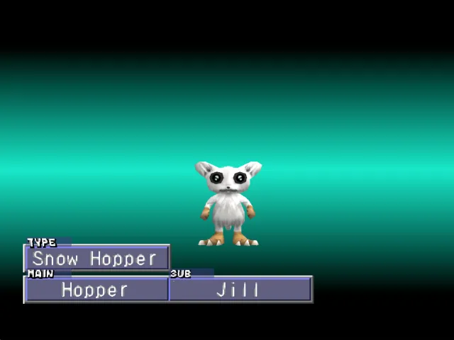 Hopper/Jill (Snow Hopper) Monster Rancher 2 Hopper