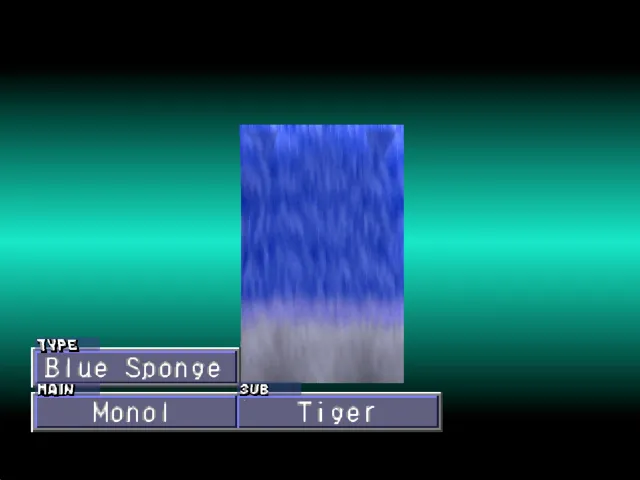 Monol/Tiger (Blue Sponge) Monster Rancher 2 Monol