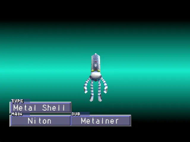 Niton/Metalner (Metal Shell) Monster Rancher 2 Niton