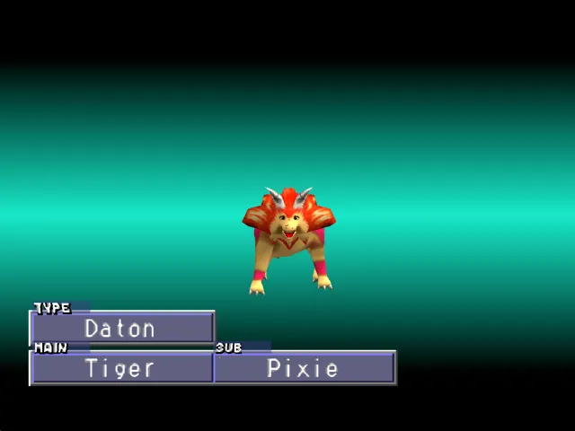 Tiger/Pixie (Daton) Monster Rancher 2 Tiger