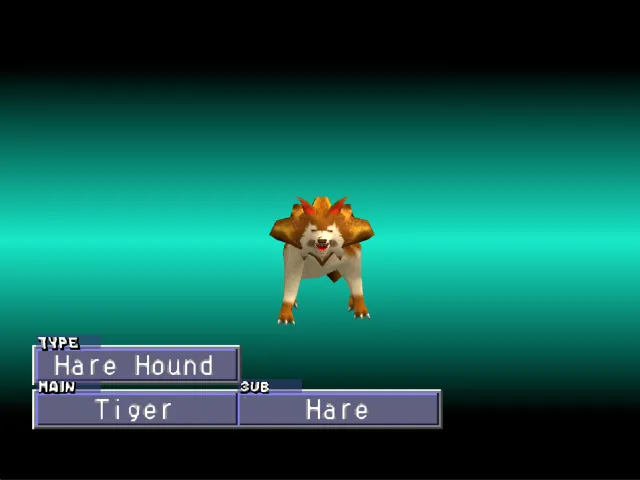 Tiger/Hare (Hare Hound) Monster Rancher 2 Tiger