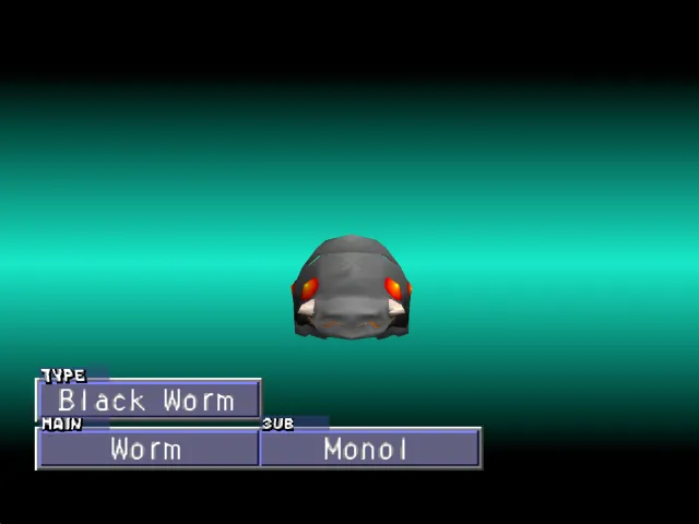 Worm/Monol (Black Worm) Monster Rancher 2 Worm