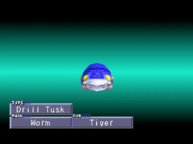 Worm/Tiger (Drill Tusk) Monster Rancher 2 Worm