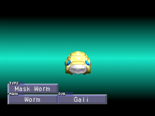 Worm/Gali (Mask Worm) Monster Rancher 2 Worm
