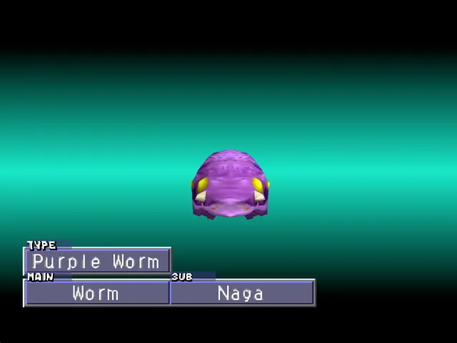 Worm/Naga (Purple Worm) Monster Rancher 2 Worm