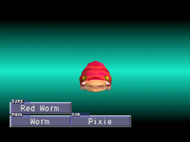 Worm/Pixie (Red Worm) Monster Rancher 2 Worm