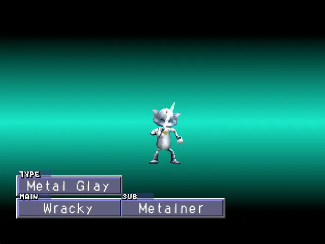 Wracky/Metalner (Metal Glay) Monster Rancher 2 Wracky