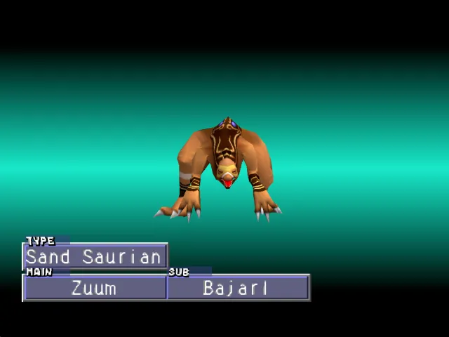 Zuum/Bajarl (Sand Saurian) Monster Rancher 2 Zuum